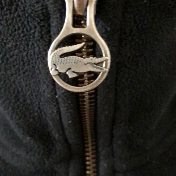 Lacoste full zip fleece logo zipper pull pockets - Picture 3 of 10